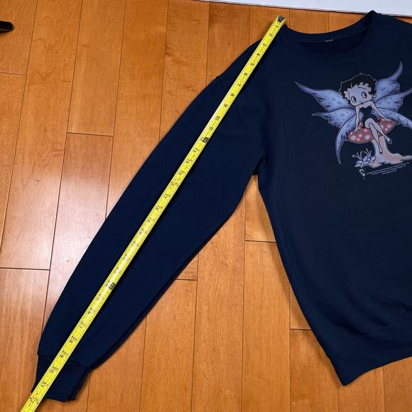 Y2K Betty Boop Fairy Crewneck Pullover Sweatshirt Blue Vintage Grunge Top 2009 - Picture 11 of 13